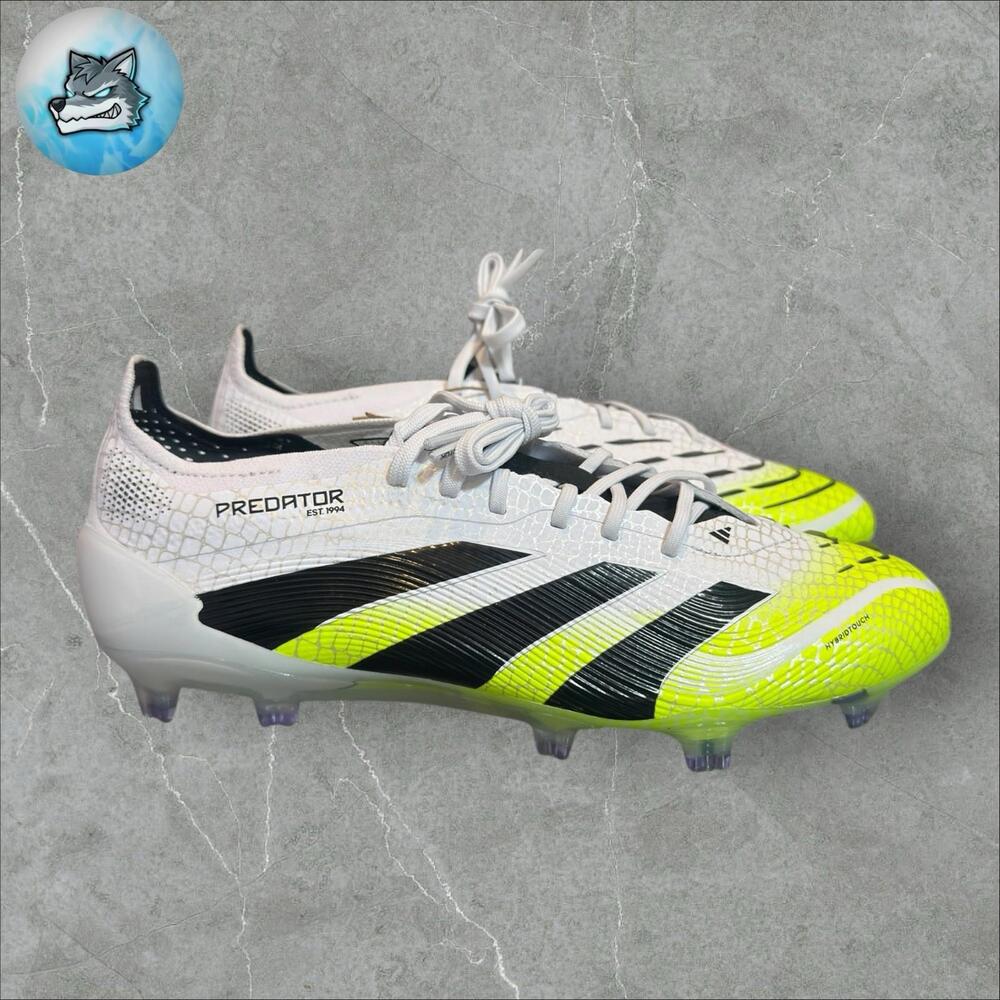 ADIDAS PREDATOR ELITE FIRM GROUND CLEATS WHITE BLACK LEMON MENS JI1082 size‎ 7